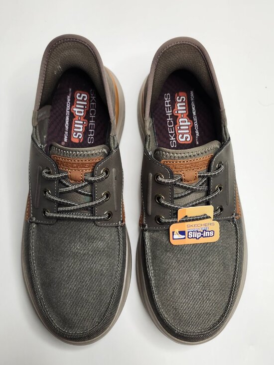 Skechers Garner Crispin Charcoal Relaxed Fit Shoes with Memory Foam Man\'s Size 8 main image 8